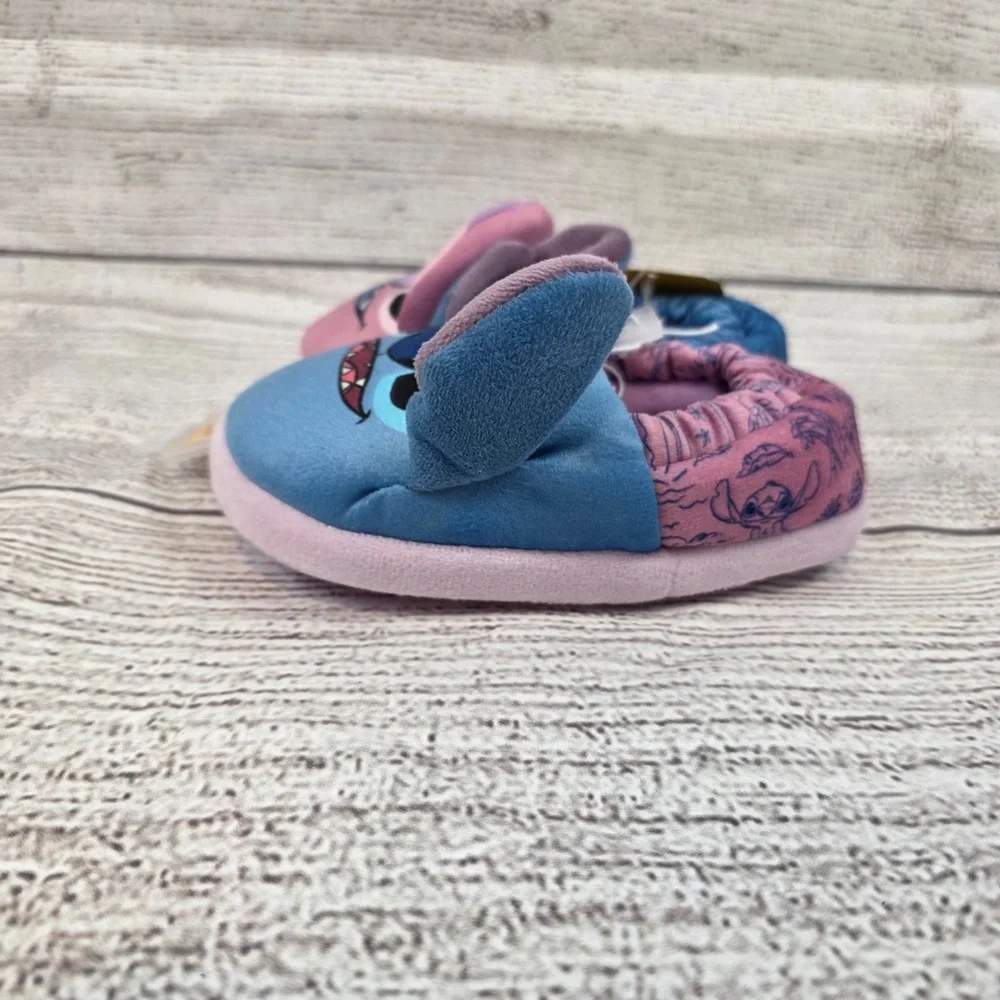 Disney Lilo and Stitch Pink and Blue Angel and Stitch Kids House Slippers